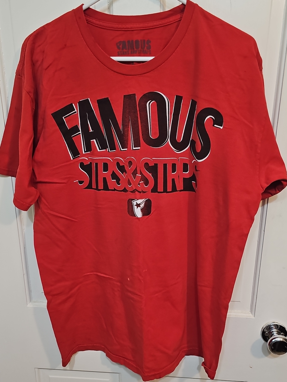 Famous Stars & Straps Red Tee with Black Logo